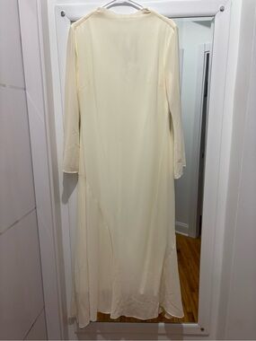 Setre Long Sleeve Solid Cream Maxi Dress Size M NWT